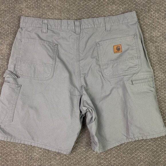 Carhartt Carpenter Shorts Original Fit Men's 40 Gray Canvas Work Wear B144 APH - Picture 3 of 12